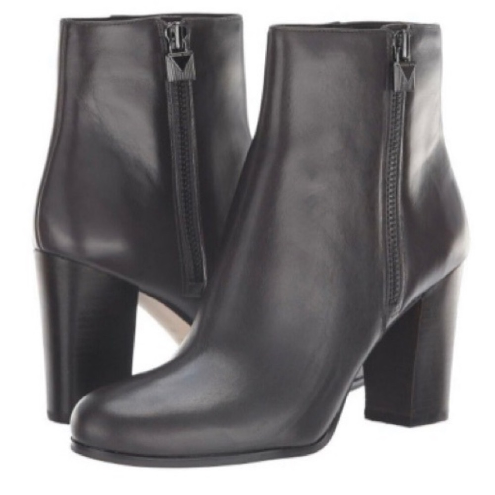 MICHAEL KORS MARGARET CHARCOAL GRAY/BLACK BOOTIE MID-HI ANKLE BOOT!!